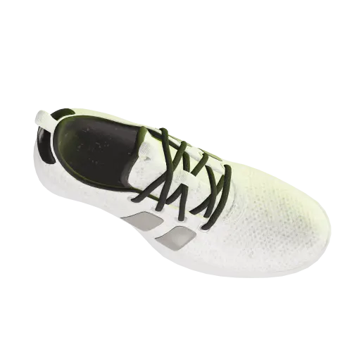 A close view from above of the flat laces, the eyelets and the internal strap of the KS-01.