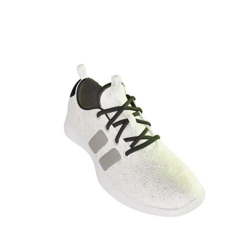 The KS-01 from above and in front, showing the one piece knit upper, the laces and the toe box.