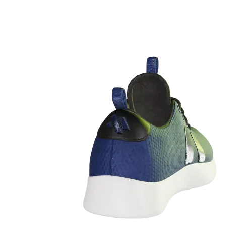 The KS-01 from behind, showing the molded heel counter, the woven pull tab and the padded collar.