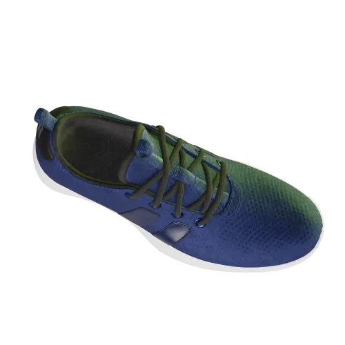 A close view from above of the flat laces, the eyelets and the internal strap of the KS-01.