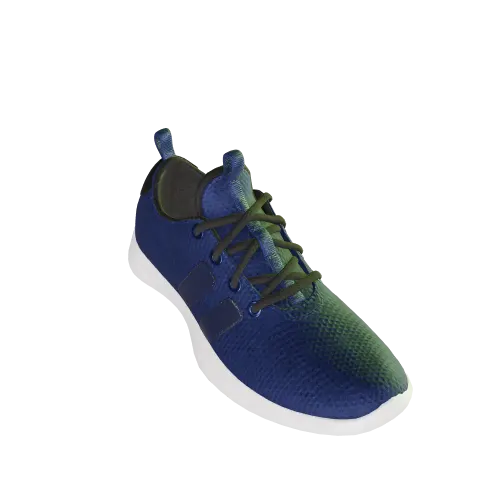 The KS-01 from above and in front, showing the one piece knit upper, the laces and the toe box.